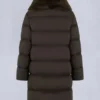 Belle Dune Long Shearling Trim Puffer