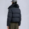 Belle Dune Short Shearling Trim Puffer