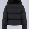 Belle Dune Short Shearling Trim Puffer