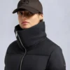 Belle Dune Short Shearling Trim Puffer