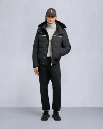 Cloud Shearling Trim Bomber Jacket