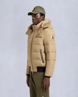 Cloud Shearling Trim Bomber Jacket