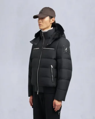 Cloud Shearling Trim Bomber Jacket
