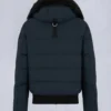 Cloud Shearling Trim Bomber Jacket