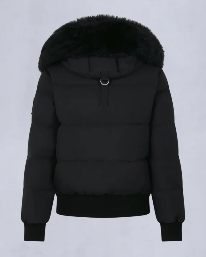 Cloud Shearling Trim Bomber Jacket