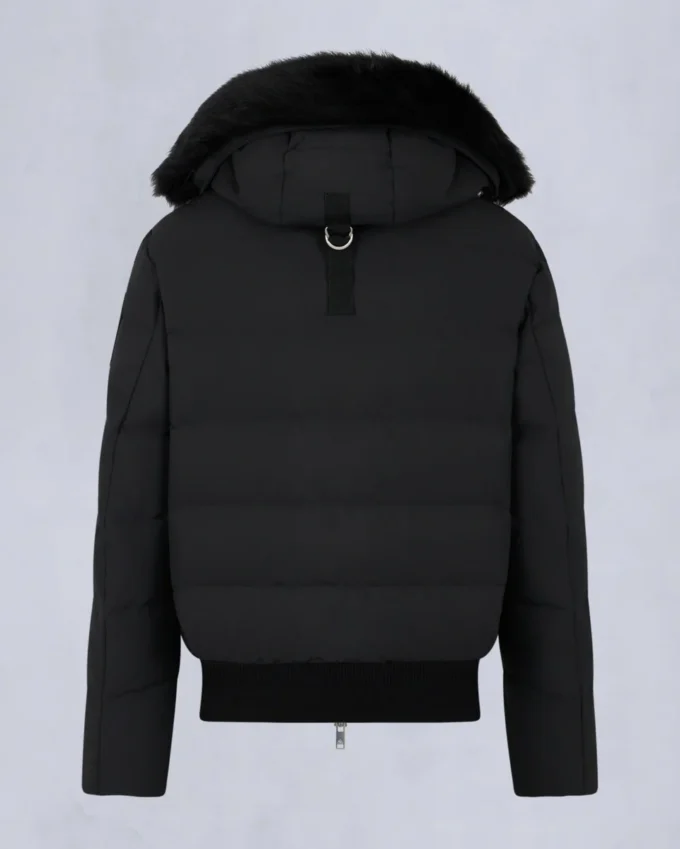 Cloud Shearling Trim Bomber Jacket