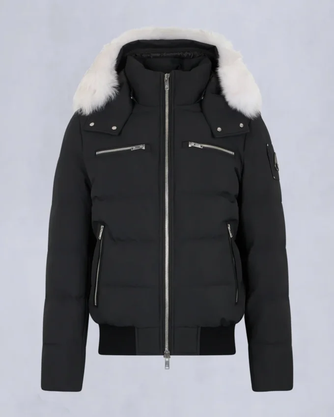 Cloud Shearling Trim Bomber Jacket