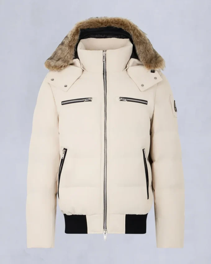 Cloud Shearling Trim Bomber Jacket