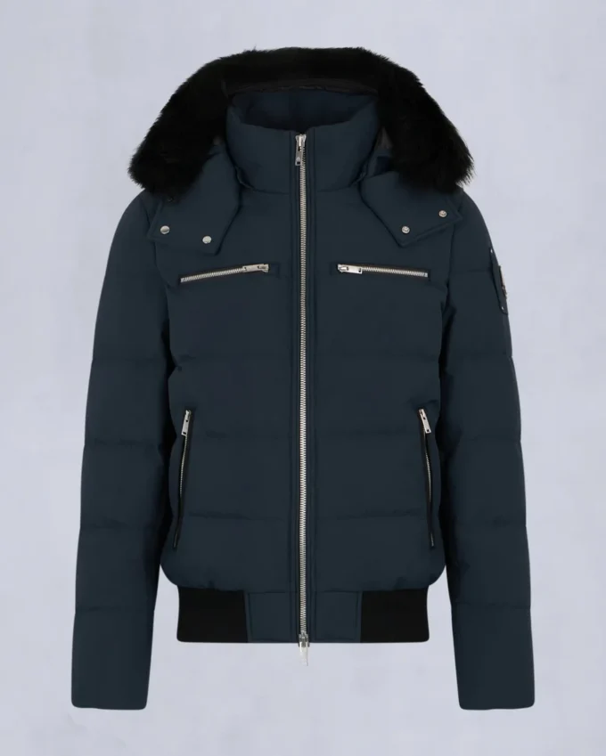 Cloud Shearling Trim Bomber Jacket