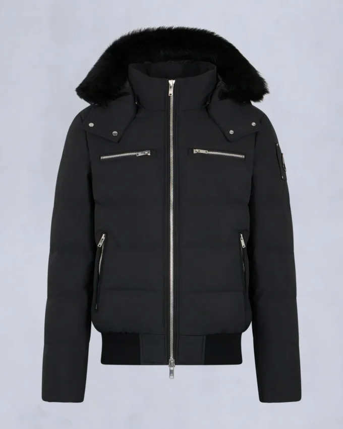 Cloud Shearling Trim Bomber Jacket
