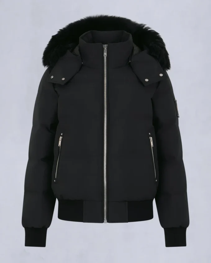Cloud Shearling Trim Bomber Jacket