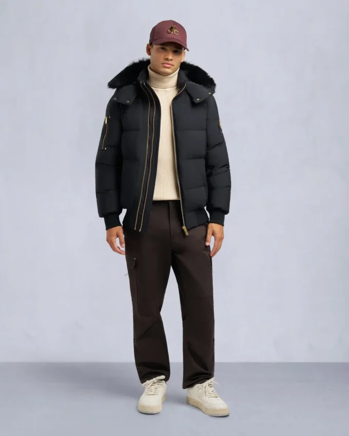Gold Series Nyluxe Stagg Shearling Trim Bomber