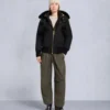 Gold Series Original Sainte Flavie Shearling Trim Bomber Jacket