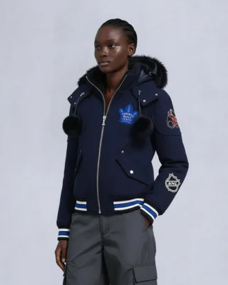 Nhl X Moose Knuckles Maple Leafs Bomber Jacket