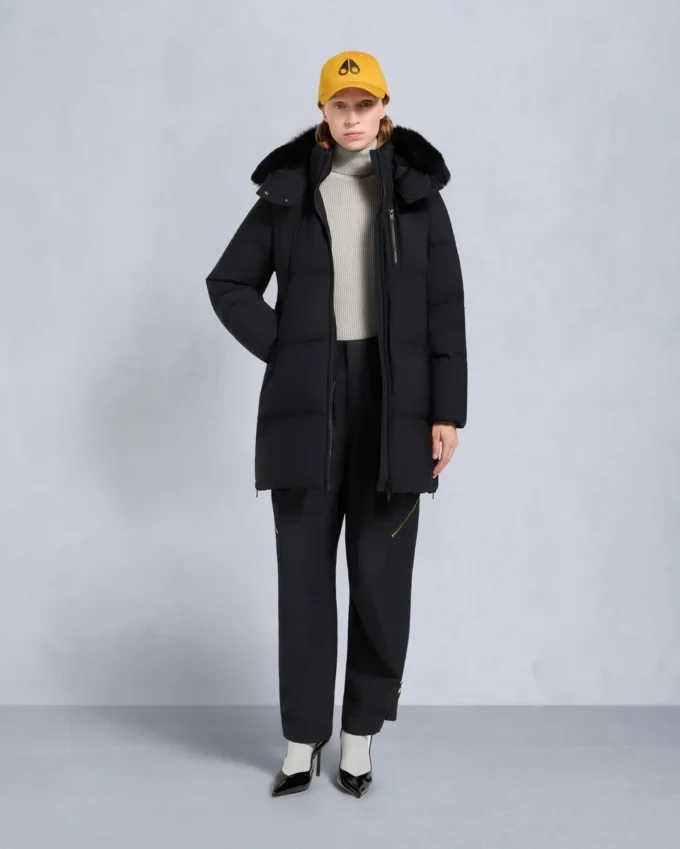 Nyluxe Chelia Shearling Trim 3Q Jacket