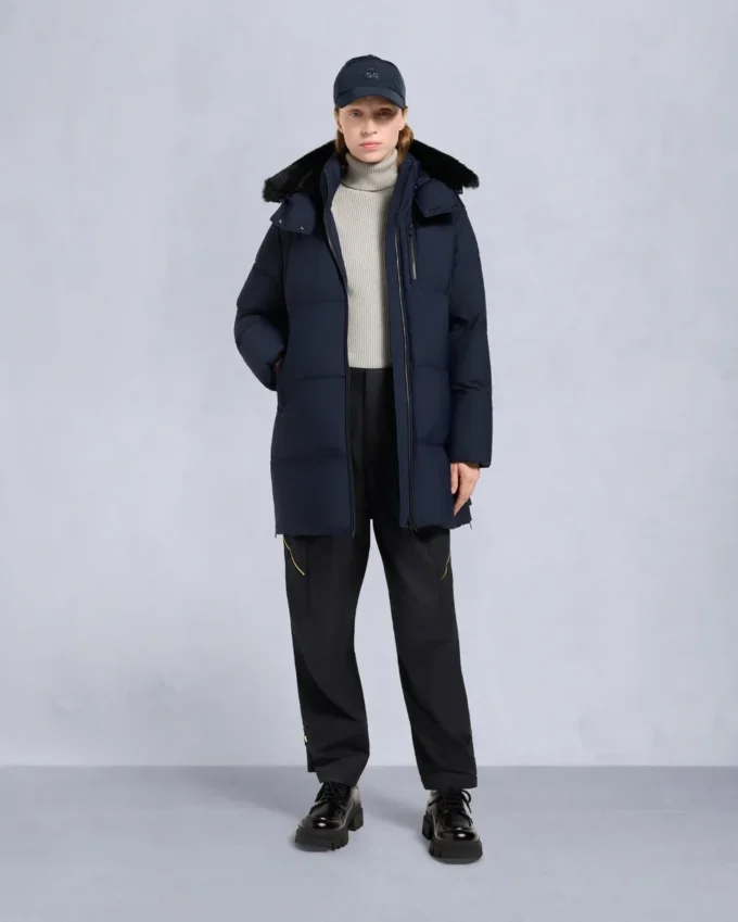 Nyluxe Chelia Shearling Trim 3Q Jacket