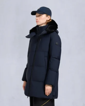 Nyluxe Chelia Shearling Trim 3Q Jacket