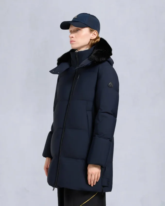 Nyluxe Chelia Shearling Trim 3Q Jacket