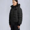 Onyx Ladriere Shearling Trim Bomber Jacket