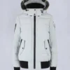 Onyx Ladriere Shearling Trim Bomber Jacket