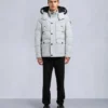 Onyx Round Island Shearling Trim Jacket