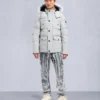 Onyx Round Island Shearling Trim Jacket