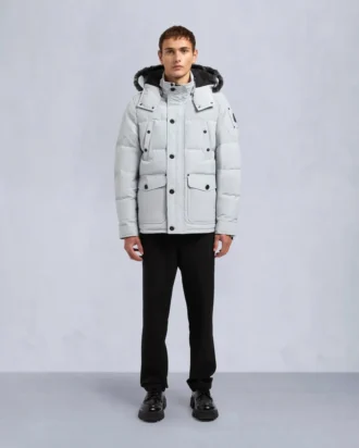 Onyx Round Island Shearling Trim Jacket