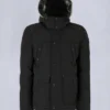 Onyx Round Island Shearling Trim Jacket