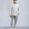 Onyx Round Island Shearling Trim Jacket