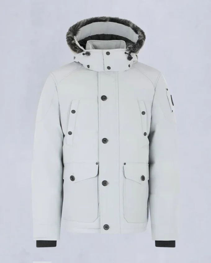 Onyx Round Island Shearling Trim Jacket