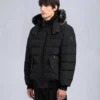Onyx Scotchtown Shearling Trim Bomber Jacket