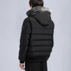 Onyx Scotchtown Shearling Trim Bomber Jacket
