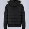 Onyx Scotchtown Shearling Trim Bomber Jacket