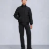 Onyx Scotchtown Shearling Trim Bomber Jacket